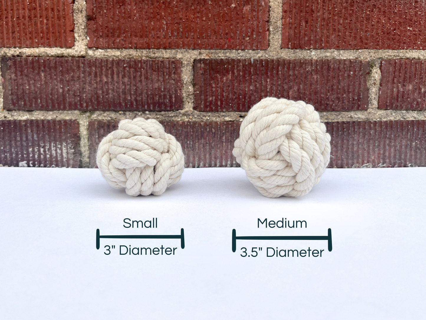 Organic 3.5" Cotton Ball Dog Toy | Medium & Large Dogs