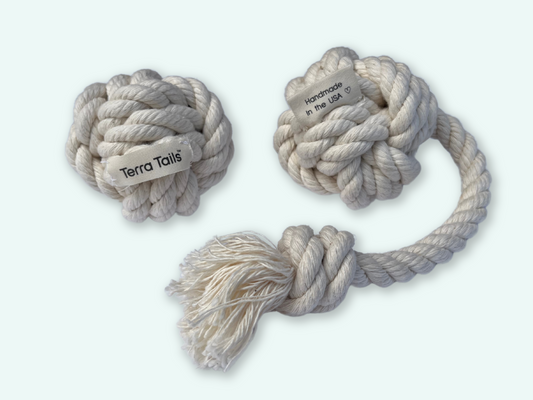 Organic 3.5" Cotton Ball Dog Toy | Medium & Large Dogs