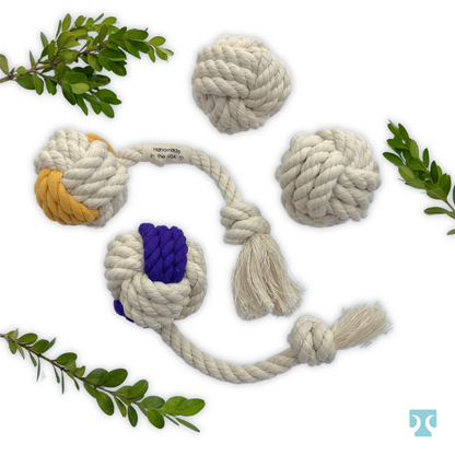 Organic 3" Cotton Ball Dog Toy | Small & Medium Dogs