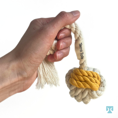 Organic 3" Cotton Ball Dog Toy | Small & Medium Dogs