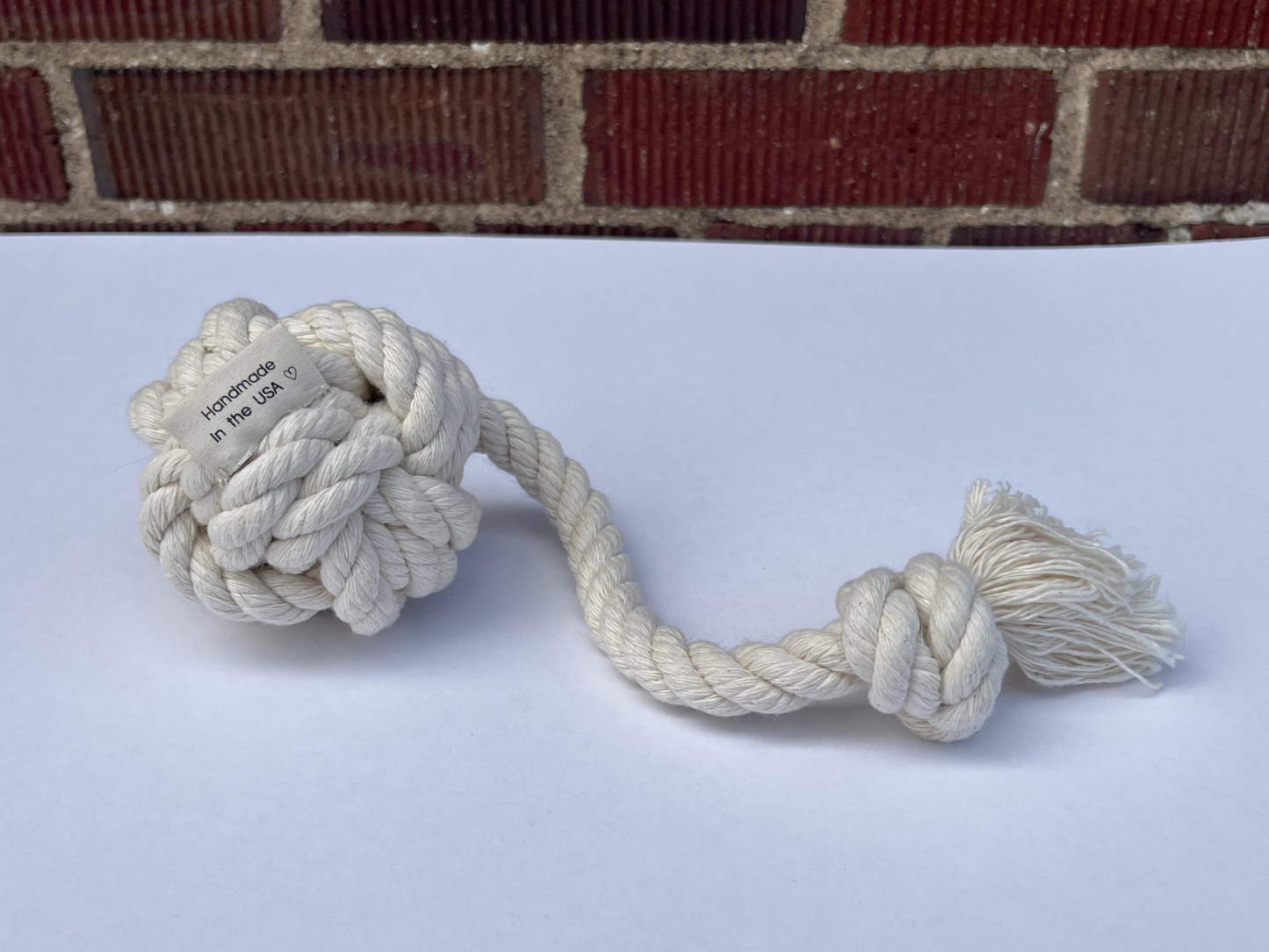 Organic 3.5" Cotton Ball Dog Toy | Medium & Large Dogs